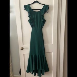 Petal & Pup Yvonne Hi Lo Midi Dress Emerald Green